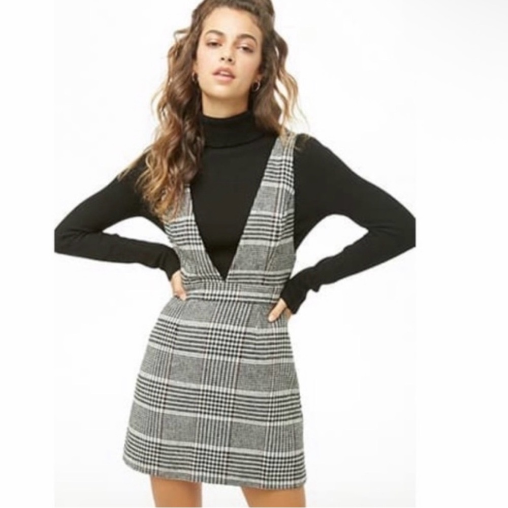 Forever 21 Black and White Plaid Mini Dress